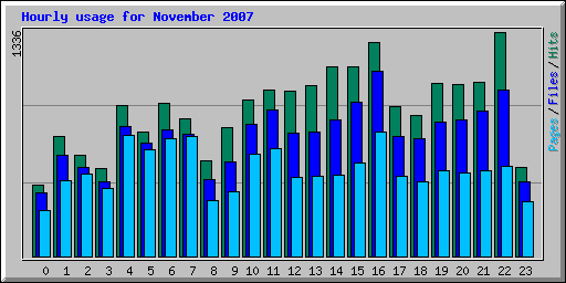 Hourly usage for November 2007