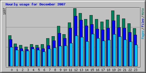 Hourly usage for December 2007