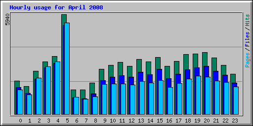 Hourly usage for April 2008