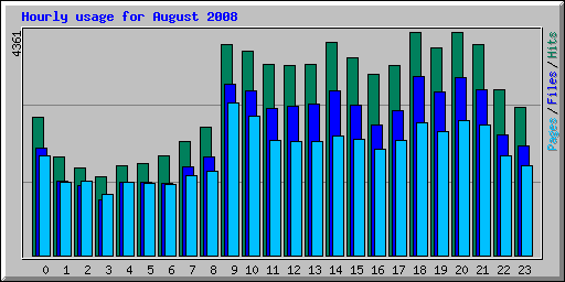 Hourly usage for August 2008