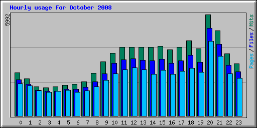 Hourly usage for October 2008