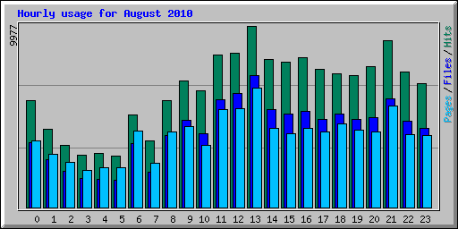 Hourly usage for August 2010