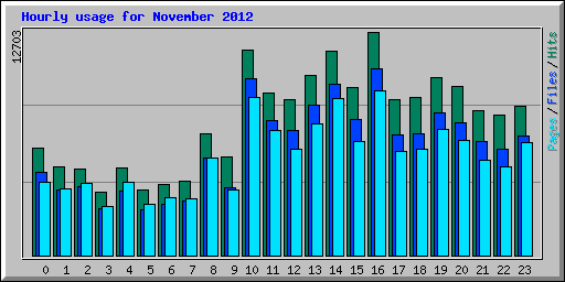 Hourly usage for November 2012